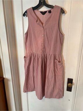 Eddie Bauer Dusty Rose Sleeveless Button-Front Dress